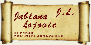 Jablana Lojović vizit kartica